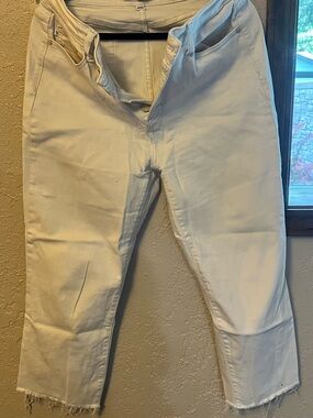 Judy Blue Off-White Cropped Ankle Jeans